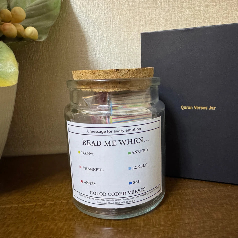Bocal Islamique avec Versets du Coran - Notes Colorées de Louanges et Meilleurs Vœux pour la Lecture du Coran - Cadeau Musulman