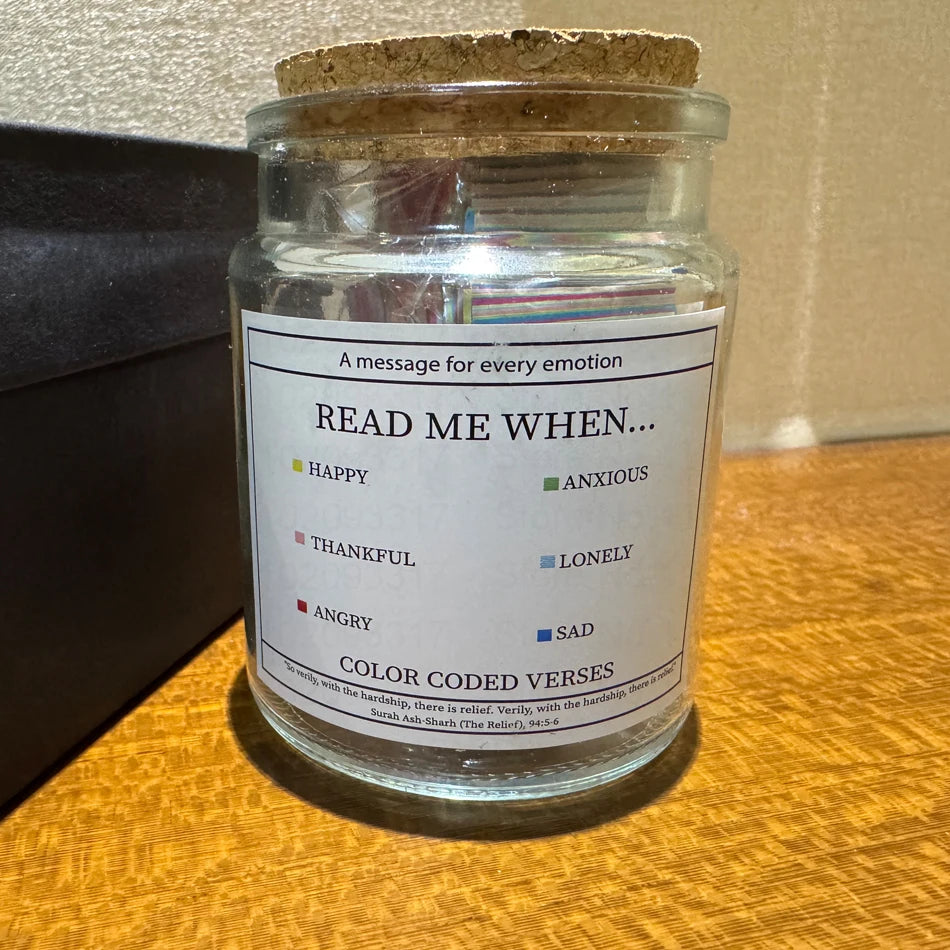 Bocal Islamique avec Versets du Coran - Notes Colorées de Louanges et Meilleurs Vœux pour la Lecture du Coran - Cadeau Musulman